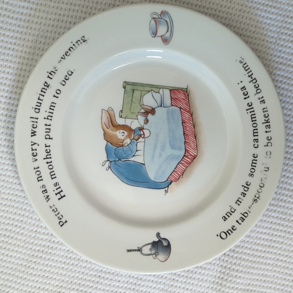 Vintage Peter Rabbit by Beatrix Potter Nursery Set by Wedgwood - 3 pieces - Picture 4 of 12